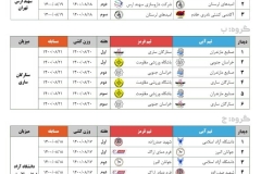 برنامه مسابقات دور برگشت لیگ برتر کشتی آزاد- خانه کشتی