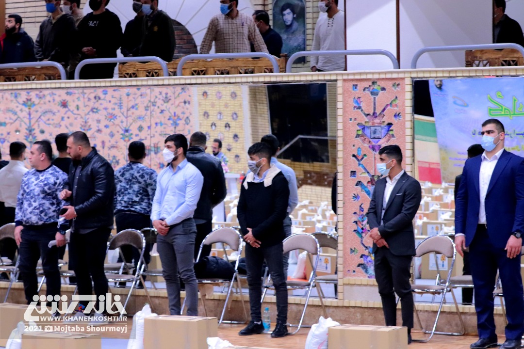 مراسم پویش مومنانه در خانه کشتی شهید صدرزاده- پژمان پشتام- حسن یزدانی- محمدرضا گرایی